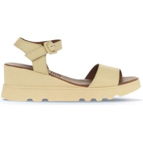 Resim Bueno Shoes Sarı Açık Deri Kadın Dolgu Topuklu Sandalet 01WA0507 01WA0507 