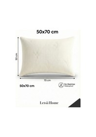 Resim 4 Adet Premium Sıvı Geçirmez Yastık Alezi Ultra Sessiz Fermuarlı Yastık Koruyucu 50x70 Cm 4'lü Set Beyaz 
