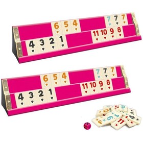 Resim AnkaShop Lüx Pembe Renk Istaka Okey Takımı Seti Ahşap Pink Edition Wooden Rummy Set Elit Model Melamın Taşlı 