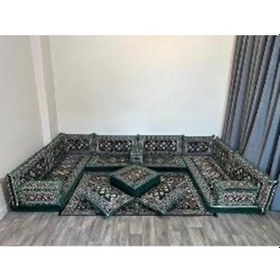 Resim Coton Şark Köşesi Minderi Şili Desenli Konsept Yeşil 18 Parça 