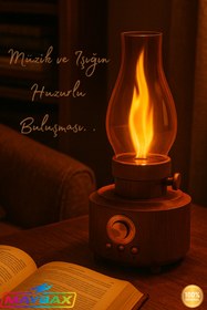 Resim Genel Markalar Shine Usb Girişli Otantik Gece Lambası Taşınabilir Nostalji Bluetooth Hoparlör 