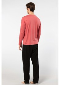 Resim Cacharel Erkek Uzun Kollu Modal Pijama Takım 2237/mercan Mercan 