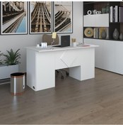 Resim Kenzlife Ofis Masası Kuma Kengo Byz 75 160 60 Kilitli Kapaklı Dolap Çiftli Eşkenar Bilgisayar Çalışma Masası 