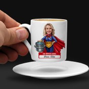 Resim En Süper Anne Karikatürlü Kahve Fincanı 
