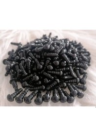 Resim 10 Çift 20 Adet 6 Mm Siyah Göz Paketli Amigurumi Güvenli Vidalı Kilitli Sertifikali 