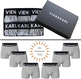 Resim VIEN&KARL 6'lı Premium Kutu, Erkek Boxer, Pamuklu, Likralı, Erkek İç Çamaşırı Külot 