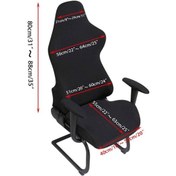Resim Siyah Oyun Koltuğu Slipcover Streç Koltuk Sandalye Kılıfı Deri Bilgisayar Uzanmış Yarış Ruffled Oyuncu Koltuğu Slipcover 