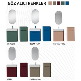 Resim Creavit Colorit Çekmeceli Lavabo Dolabı 60 Cm Şeftali Tüyü Pembe 