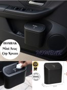 Resim Genel Markalar Araba Çöp Kutusu Araç Içi Taşınabilir Hombak Kapaklı Organizer Çöp Kovası Itme Kapaklı Kova 