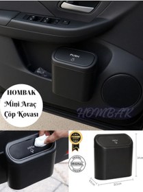 Resim Genel Markalar Araba Çöp Kutusu Araç Içi Taşınabilir Hombak Kapaklı Organizer Çöp Kovası Itme Kapaklı Kova 