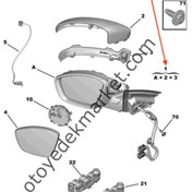 Resim Peugeot 508 (2017-2024) Sağ Dış Dikiz Aynası (Orijinal) 