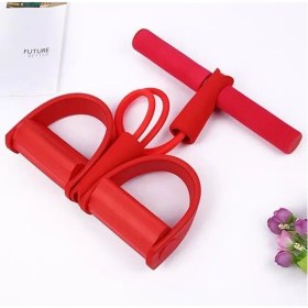 Resim 4 Lastikli Kırmızı Body Trimmer Vücut Şekillendirici Egzersiz Karın El Ayak Direnç Lastiği 