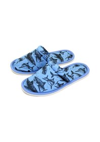 Resim Erkek Mavi Köpek Balığı Desenli Yumuşak Tabanlı Ev Terlik Mavi 