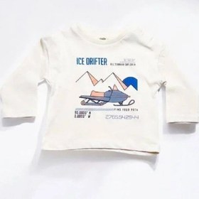 Resim Çikoby Erkek Bebek Ice Drifter Yazılı İnce Uzun Kollu Tshirt-14865 Ekru 