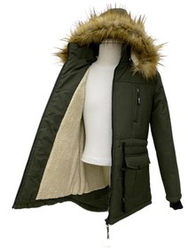 Resim Asortik Kids Unisex Çocuk Suni Kürklü Peluş Astarlı Çıkarılabilir Kapüşonlu Su Geçirmez Mont Kaban 
