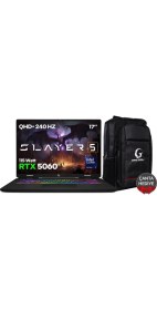 Resim Game Garaj Slayer5 7XL-5060 C3 Intel Ultra 7 255HX 32GB Ram 2tb SSD RTX5060 17" 240Hz Qhd+ Ips Freedos Gaming Laptop 