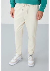 Resim Tommy Life Bej Yüzeyi Dokulu Standart Fit Erkek Eşofman Alt - 82154 