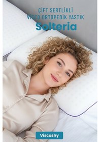 Resim Viscoshy Solteria Çift Yüzey Farklı Sertlikte Ortopedik Visko, Lüks, Visco Yastık Beyaz 