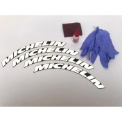 Resim Bombtire Motosiklet Uyumlu 3D Lastik Yazısı Michelin Full Beyaz 