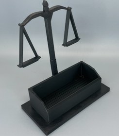 Resim Yapı3D Avukat Kartvizitlik - Adalet Terazisi Tasarımlı Masaüstü Kartvizit Standı 