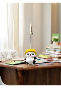 Resim Şapkalı Kawaii Sevimli Panda Fotoğraf Ve Not Tutucu - Ofis Masa Not Tutacağı Sarı 