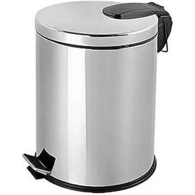 Resim Efor Paslanmaz 430 Krom Metal İç Kovalı Pedallı Ofis Banyo Mutfak Çöp Kutusu Kovası 30 L Krom 
