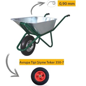 Resim Kanat Pro Galvanizli Demonte El Arabası Avrupa Tipi Şişme Teker 0.90 Mm Sac 