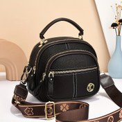 Resim Trendy Mini Crossbody Çantası, Çok Katmanlı Omuz Çantası, Kadınlar Için Vegan Deri El Çantası Omuz Çantası 