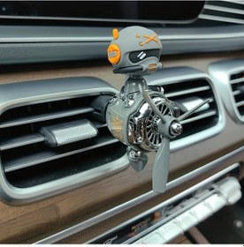 Resim Boatshop1 Polis Grisi 1 Adet Yüksek Kaliteli Araba Uçak Dekoru Punk Tarzı Küçük Uçak Figürü Sallanan Baş Turuncu Siyah Araba İç Dekorasyonu 