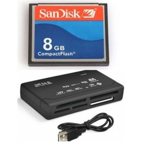 Resim Sandisk 8 GB Compact Flash Hafıza Kartı - USB 2.0 CF Kart Okuyucu 