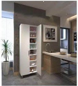 Resim Lale 2 Kapaklı 8 Raflı Çok Amaçlı Dolap beyaz 