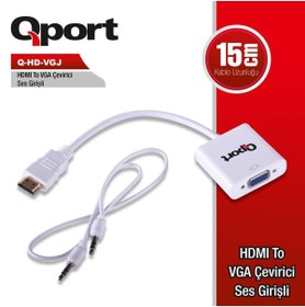Resim Genel Markalar Qport Q-hd-vgj Hvj Hdmı To Vga Cevırıcı Ses Jack 