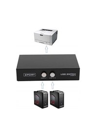 Resim Alfais 5020 2 Port Yazıcı Printer Usb Çoklayıcı Switch Splitter Hub 