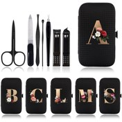 Resim 7 Parça Özel 26 Harfli Çiçek Tırnak Makası Manikür Seti, Taşınabilir Seyahat Kutusu, Tırnak Eti Makası ve Kesici Kiti, Profesyonel Tırnak Makası Pedikür Seti, Seyahat Güzellik Seti, Hediye Vermek İçin Uygun, Okula Dönüş Hediyeleri 