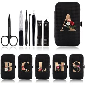 Resim 7 Parça Özel 26 Harfli Çiçek Tırnak Makası Manikür Seti, Taşınabilir Seyahat Kutusu, Tırnak Eti Makası ve Kesici Kiti, Profesyonel Tırnak Makası Pedikür Seti, Seyahat Güzellik Seti, Hediye Vermek İçin Uygun, Okula Dönüş Hediyeleri 