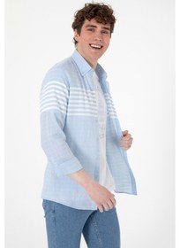 Resim U.s. Polo Assn. Erkek Açık Mavi Gömlek Desenli 50300013-vr003 Acık Mavı Açık Mavi 