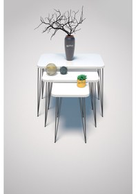 Resim Zigon Sehpa Kr Beyaz Tel 