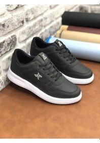 Resim Luttoon Büyük Numara 45-46-47-48-49-50 Ortopedik Erkek Spor Ayakkabı Siyah - Beyaz 