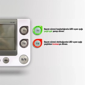 Resim Sevgift Tfa 38.2025 Dijital Zamanlayıcı '2 Ekranlı' 