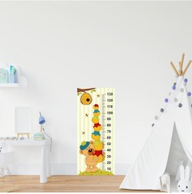Resim Çocuk Odası Bebek Odası Boy Ölçer Boy Cetveli Sticker Ayı Ve Bal 