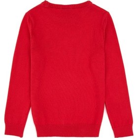 Resim U.S. Polo Assn. Kız Çocuk Kırmızı Bisiklet Yaka Basic Kazak 50316808-VR171 