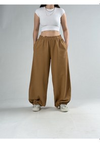 Resim Cocopelli Kahverengi Kadın Oversize Pantolon Coc3175 