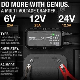 Resim NOCO GENIUSPRO25 6V/12V/24V 1000A Akıllı Akü Şarj ve Akü Bakım/Desülfatör/Power Supply 