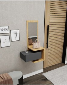 Resim Arnetti Stella Aynalı Dresuar Duvara Monte Antrasit , Safirmeşe Antrasit - Safirmeşe 