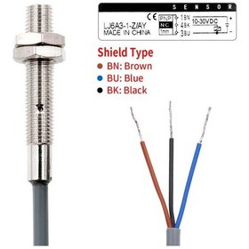 Resim LJ6A3-1-Z/AY 6-36V 1mm PNP NC Endüktif Mesafe Sensörü 