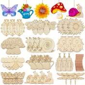 Resim 72 adet Böcek Ahşap El Sanatları Seti, DIY El Sanatları Seti, Ahşap El Sanatları Seti, DIY Doğum Günü El Sanatları, 36 adet Ahşap ve 36 adet Halat İçeren, Yaratıcı Hediyeler Parti Dekorasyonu Tatil Hediyeleri İçin Uygun 