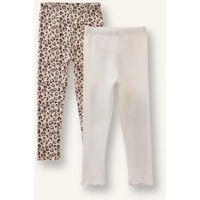 Resim DeFacto Leopar Desenli Fitilli Kaşkorse 2'li Tayt Kız Bebek H3004A526SP 