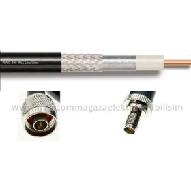 Resim N erkek - RP SMA dişi 2 METRE LMR400/RWC400 Koaksiyel Kablo 50Ω 