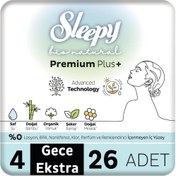 Resim Nessiworld Sleepy Bio Natural Premium Plus Mega Ekstra Gece Ped 26 Adet 