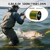 Resim 500m Florokarbon Kaplı Karbon Fiber Monofilament Lider Misina, Yosun Yeşili Batık Balıkçılık Misinası, Mottling Tasarımlı Sazan Balıkçılığı İçin, Nylon Malzeme, Günlük/Baba Günü İçin İdeal, Renk 